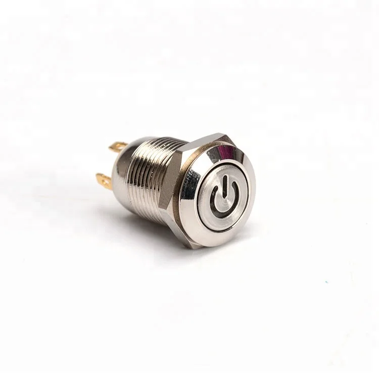 Waterproof 12V 12mm Stainless Steel Metal Momentary Push Button Power Switch MA