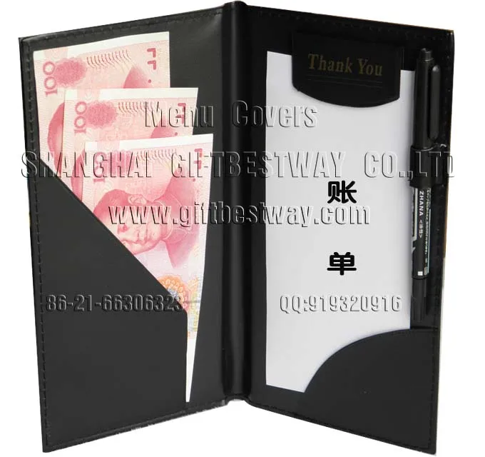 Fashion Cheap Free Sample Cheque Holder Check Presenter Bill Folder