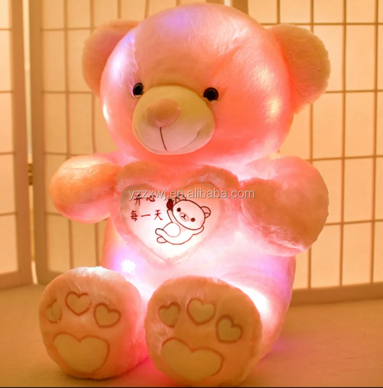 pink light up teddy bear