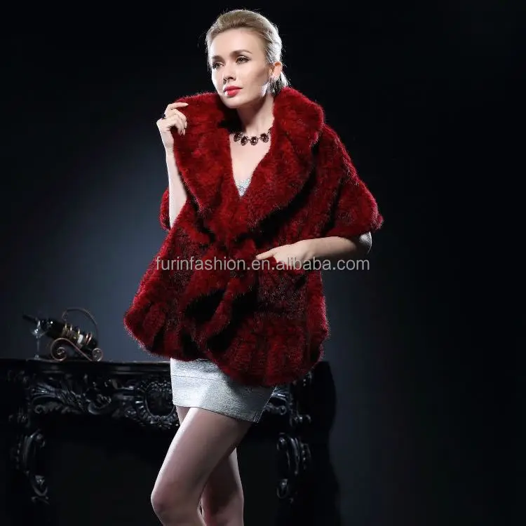 New Product Genuine Knitted Mink Fur Stole For Fashion Ladies With