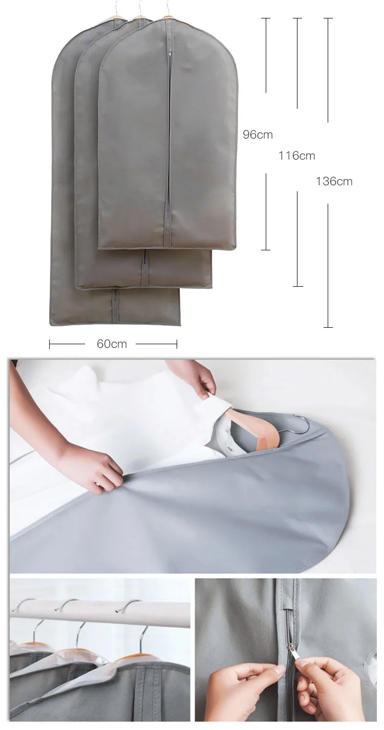 Customize non woven travel garment suit bag cover/Foldable Non Woven Clothes Garment Suit Coat Dust Cover