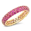 LOZRUNVE Fashion Jewelry 925 Sterling Silver Gold Dome Ring with Ruby