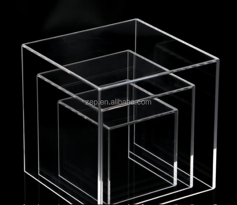 4 Sides Clear Solid Acrylic Cube Box Display Lucite Display Cube - Buy ...