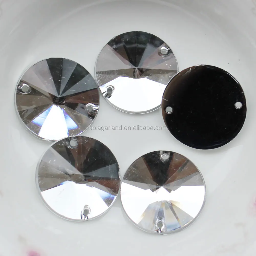 Sew On Rhinestones Half Round Facets 10-20mm Flatback Acrylic