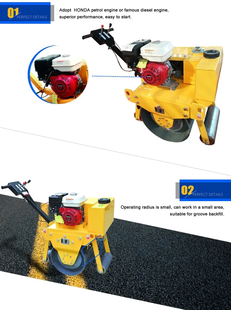 5hp Portable Compactor Machine Vibratory Road Roller Of Soil And