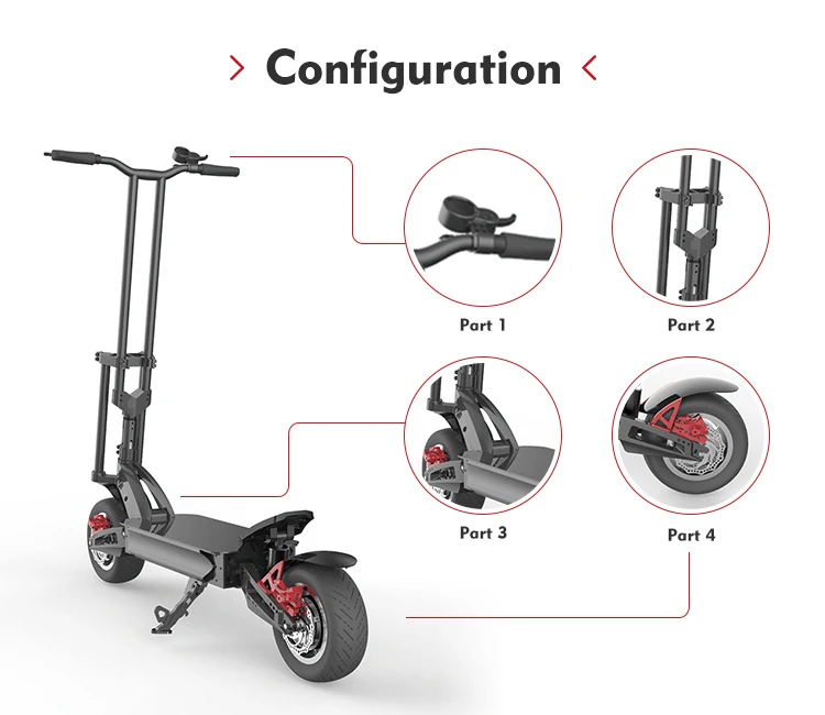 60V 40.8AH 2000W Foldable Fat Tire Electric Scooter