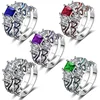 New Fashion Romantic Charm Zircon Ring 5 Kinds Color Zircon For Women Set Engagement Jewelry Accessory Pair Rings