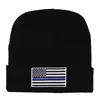 USA flag fire fighter beanies Knitted Thin blue/ red line beanie Bonnet winter hat Support Police Law Enforcement Skullies STOCK