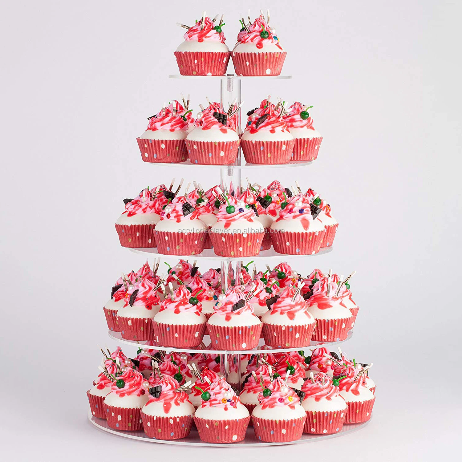 plexi 玻璃 pmma 5 层派对蛋糕展示架清晰 5 层丙烯酸婚礼蛋糕架