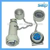 ATEX certified explosion proof non sparking AC250V 16A 3 pole inline type plug and socket for oil and gas drilling rig