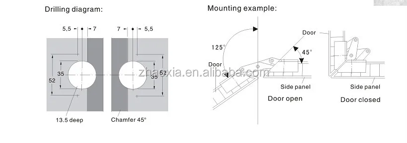 Puerta De Armario Accesorios 2 Bisagras Del Gabinete Y No En La