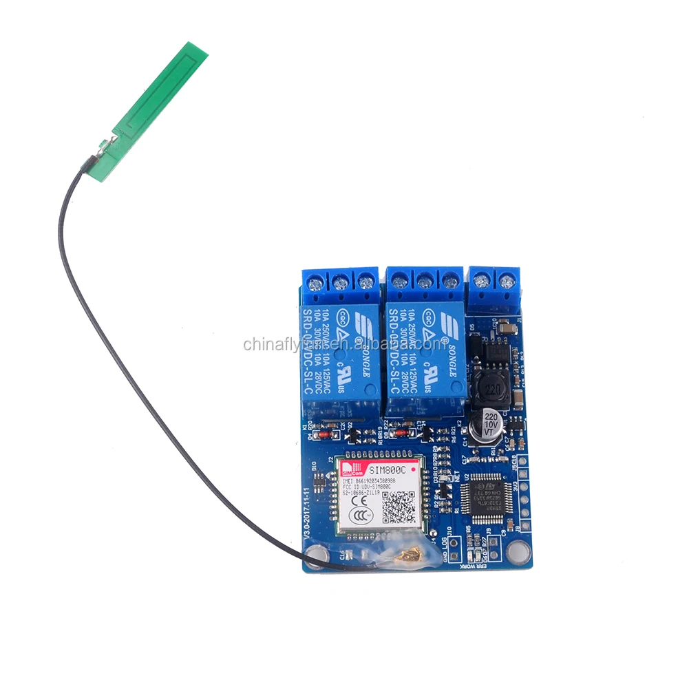 Aihasd Modulo relè a 1 Canale SMS gsm Telecomando Interruttore SIM800C STM32F103CBT6 per Pompa di Ossigeno a Effetto Serra