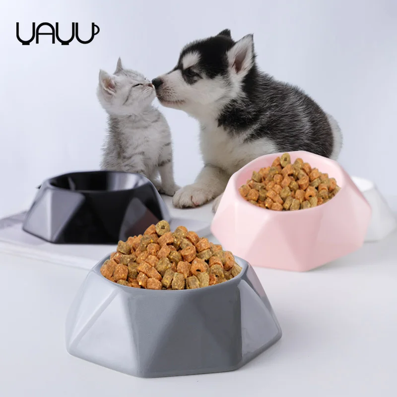 5.25 Inch Glazed Multiple Color Novelty Dog Bowls / Ceramic Pet Bowl