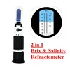 2 in 1 Brix & Salinity Refractometer w/ATC 2 scale 0-32% Brix & 0-28% Salinity Measure Sodium Chloride in Food Salt fruits