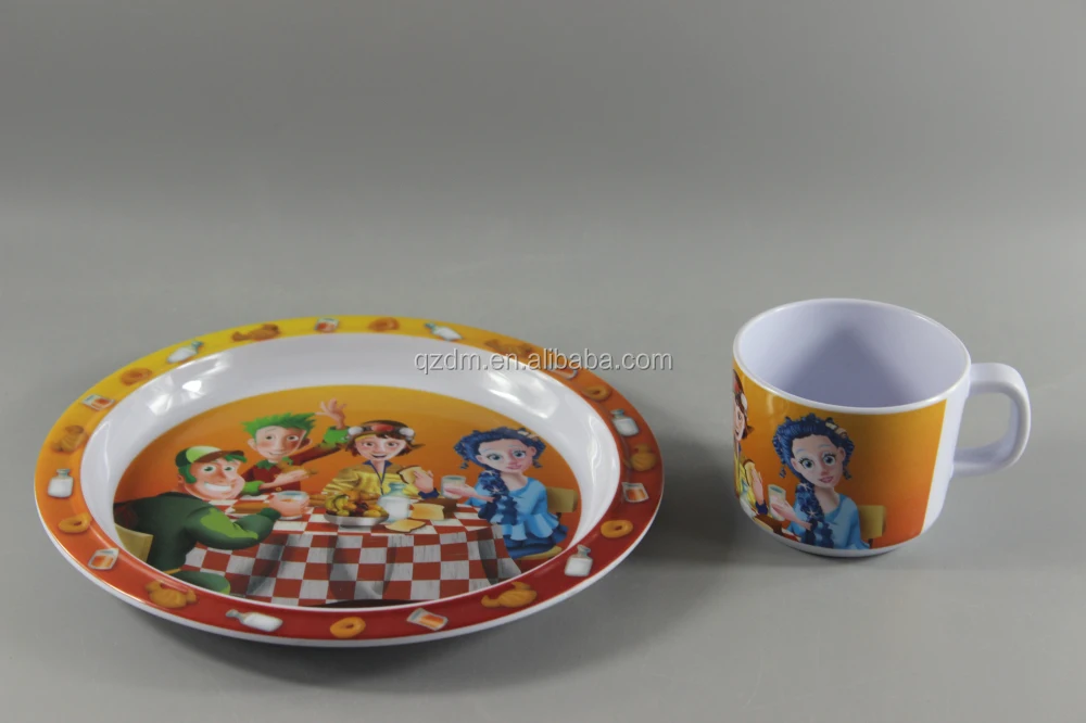 Designer Melamine Dinner Dish And Milk Cup For Child