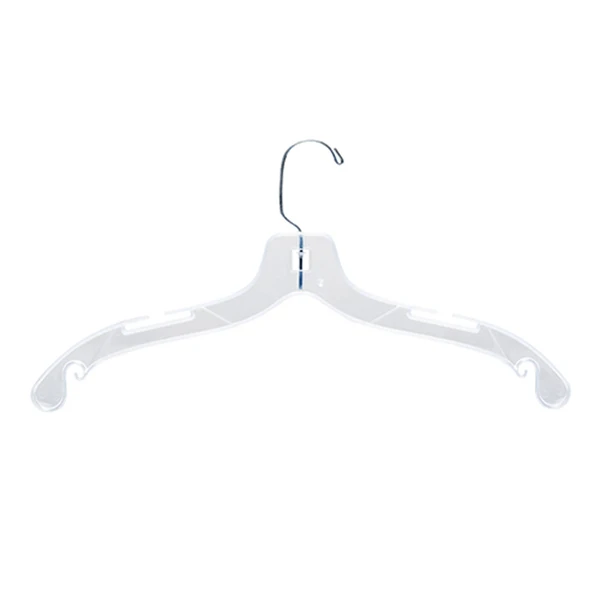 43cm Thick Plastic Hangers , Transparent Plastic Dress Hangers