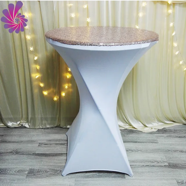 Wholesale Custom Spandex Cocktail Bar Table Covers With Sequin Fabric
