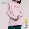Pink lovely boyfriend fit sweatshirt Oversized young ladies streetwear pullover French terry hoodie with custom screen print