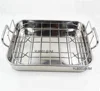 Stainless Steel Rectangular Roaster / turkey baking tray with wire rack