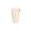 Eco Friendly 16cm Utensils 300 pc 100 Forks 100 Spoons 100 Knives Wooden Disposable Cutlery