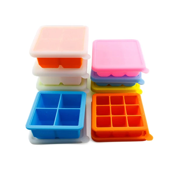 Bpa Free Silicone Square Baby Food Freezer Storage Tray