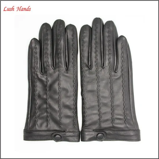 2017 new style women Black driving leather gloves