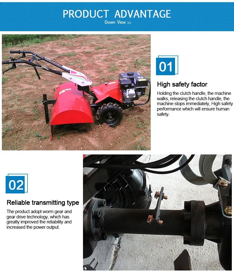 Farm Machinery Adjustable Hand Plowing Rotary Tiller For Sale