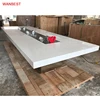 Modern design customized size white artificial stone commercial use triangle shape conference table