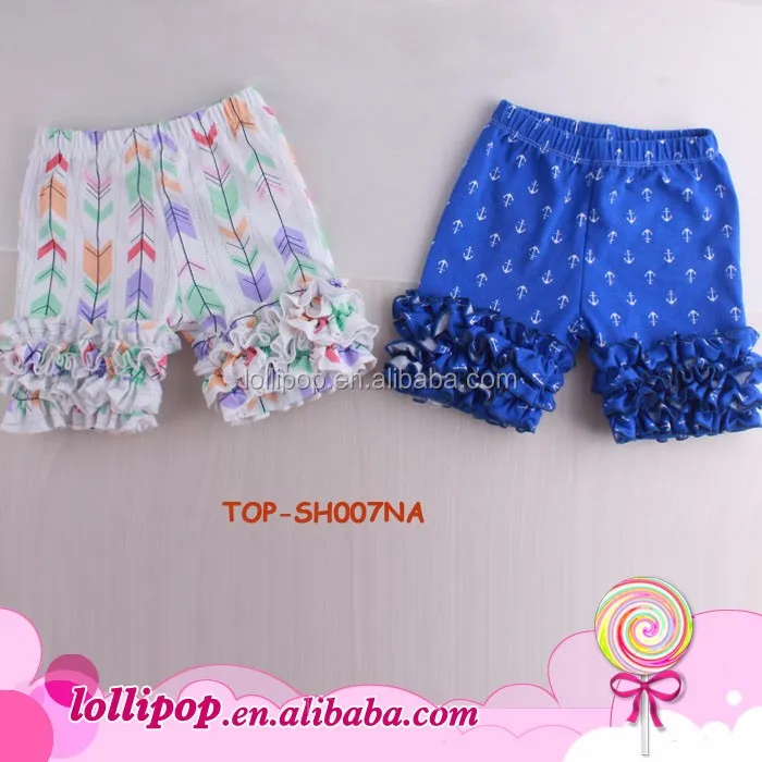 Baby Little Girls Short Icing Triple Ruffle Shorts