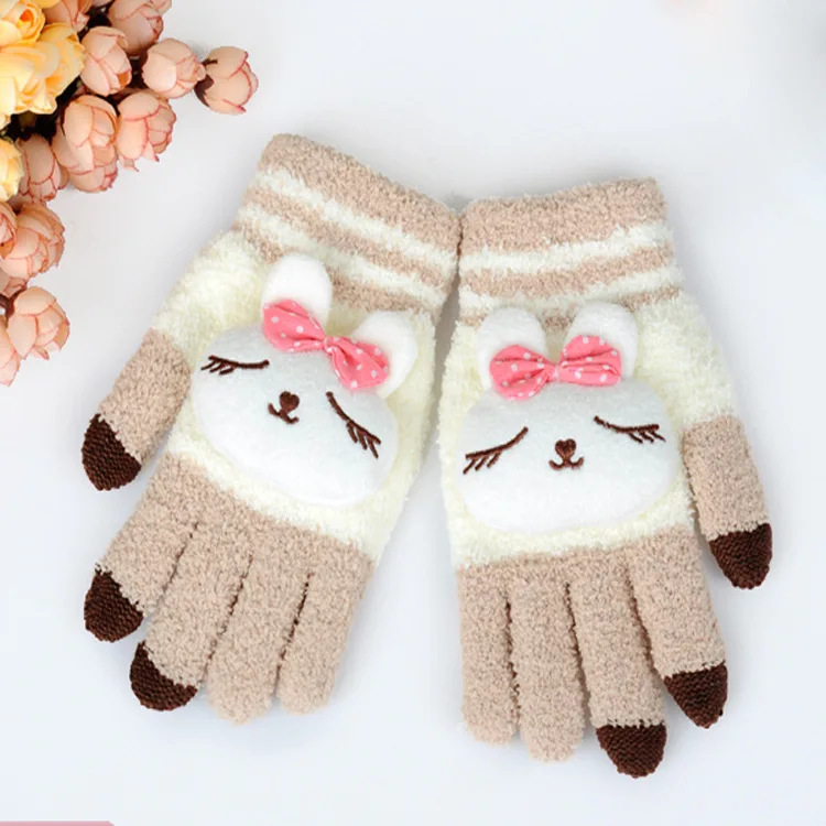 Strip Acrylic Knitted Winter Newborn Baby Gloves With Fingers - Buy ...