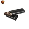 custom carbon fiber cigarette humidor holder tube packaging box cigar case for 2 holder