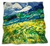 Print Wholesale Islamic Oil Painting Screen Printed Big Square Silk Cotton Scarf