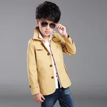 2016 New Fashion Spring Boys Jackets Trench Coats Kids Jacket Button Children Outerwear Coat