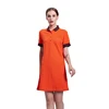 High End Chinese Womens Short Sleeve Strech Sport Polo Dress Turtleneck Lady Polo for Woman