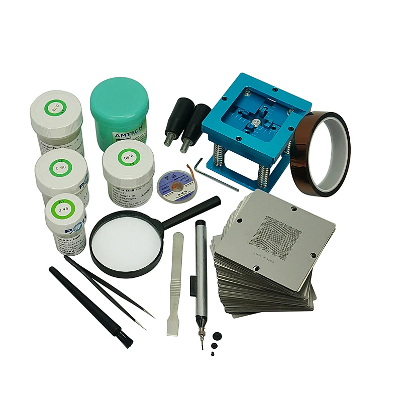 184pcs 90mm Stencils Template Bga Reballing Station Solder Balls Solder