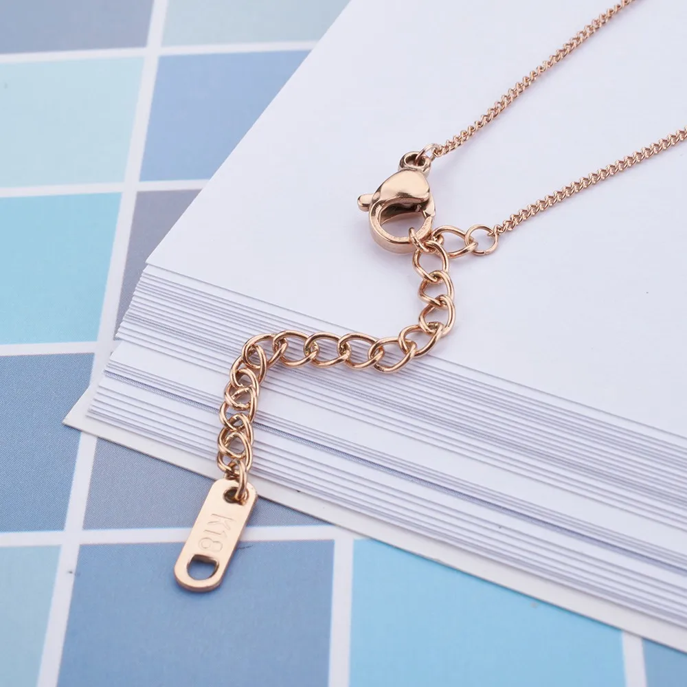 stainless steel rose gold jewelry heart arrow chain necklace