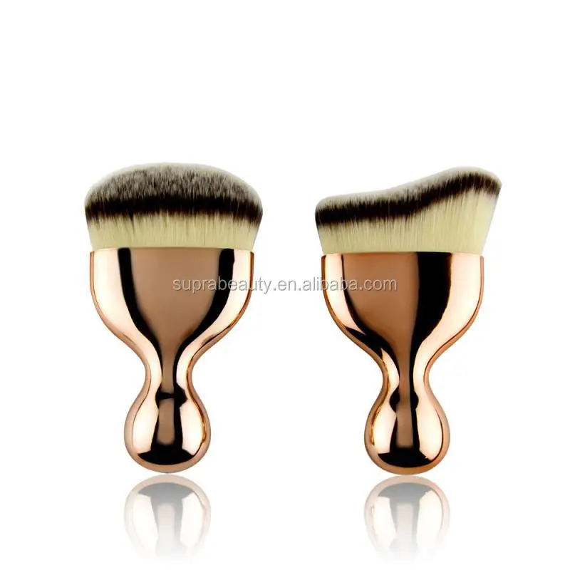 Contour Cosmetic Plastic Handle Custom Mask Applicator Golden Makeup Brush