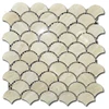 Wall beige marble fish scale mosaic tile