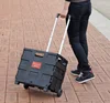 black color rolling crate with wheel and handel
