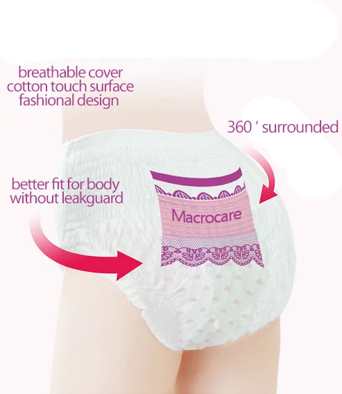 Macrocare Leakproof Menstrual Period Panties Disposable Diapers