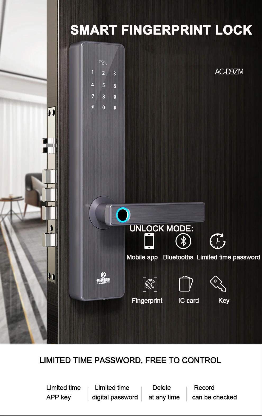 Wifi Smart Lock Keyless Remote Control Password Lock Pin Code