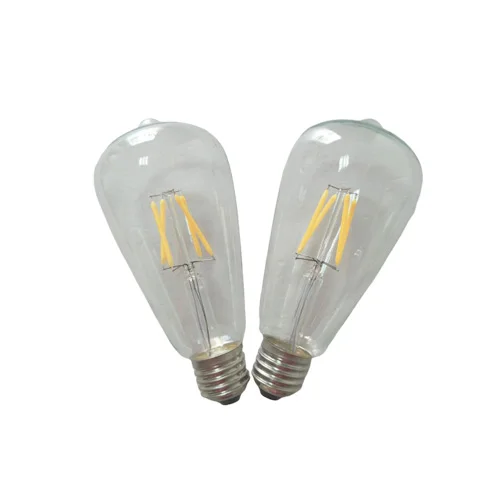 China supplier Clear Glass ST64 110v led light bulb e27 holder restaurant lamp led filament lamp 2700K