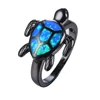 INFANTA JEWELRY Best Selling Fashion Blue Opal Stone Jewelry Trendy Turtles Rings For Women Gemstone Jewelry Ring Sets 2018