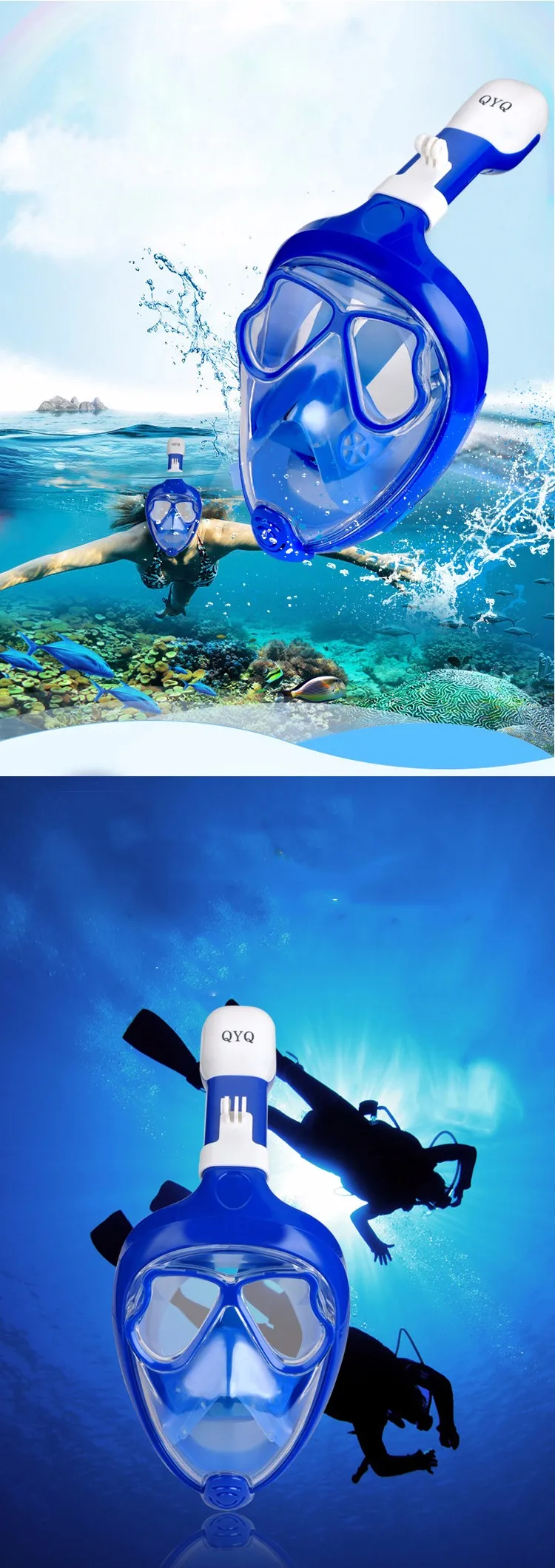 Full Face Mask Diving Mask + Snorkeling Tube,Diving Snorkeling