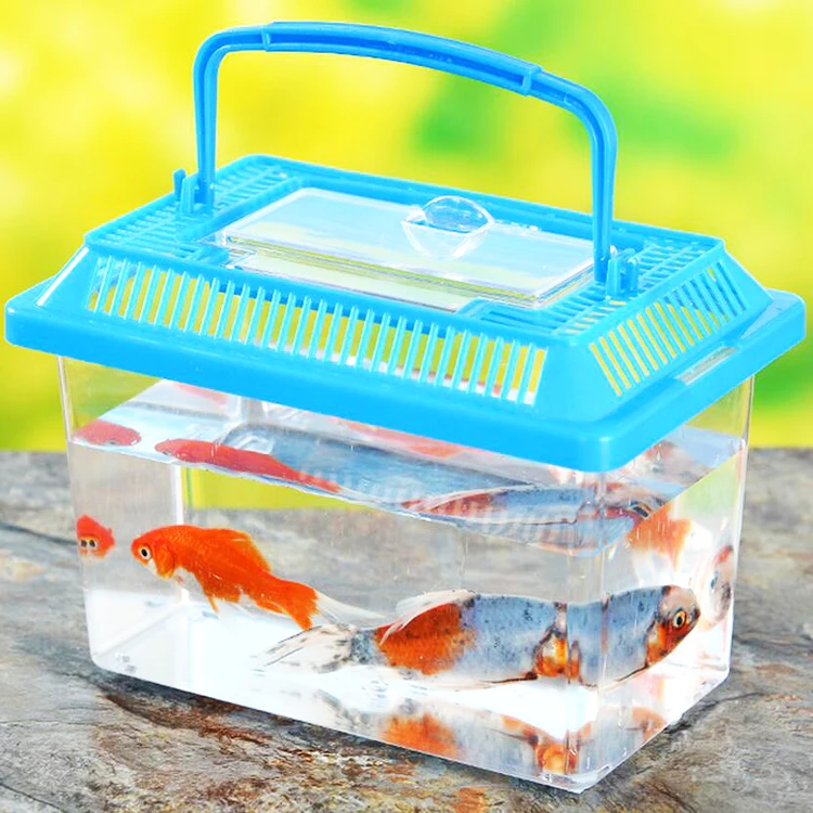 Plastic Starter Aquarium Fish Tank Reptile Insect Goldfish Cage Carry