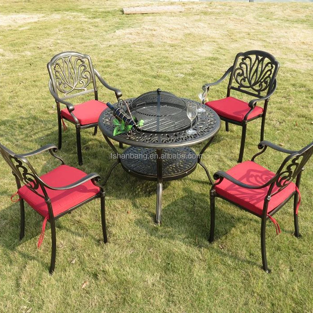 Jardin extérieur 4 person patio en fonte d'aluminium sièges ...