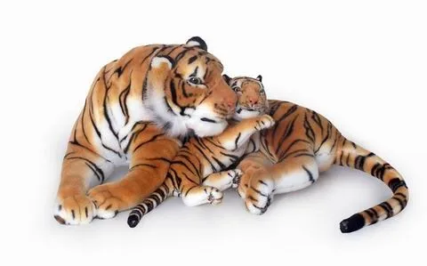 lifelike stuffed tiger