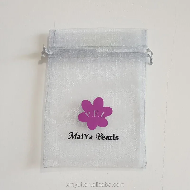 Organza Gift Bag Grey Color or Customized Acceptable Drawstring Recyclable Accept