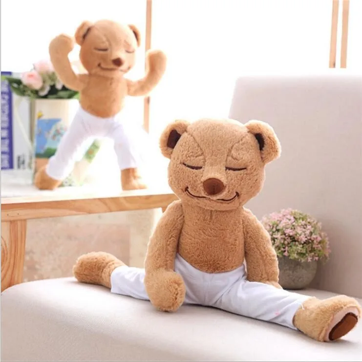 new coming customize soft and movable and high quality yoga bear