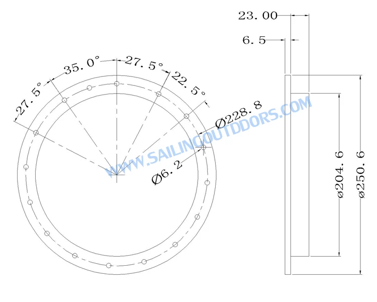 Plastic 8 Inch Deck Rubber Seal For Hatch Cover With Red Bag Marine